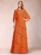 Dora June Orange front view mother of the bride dress