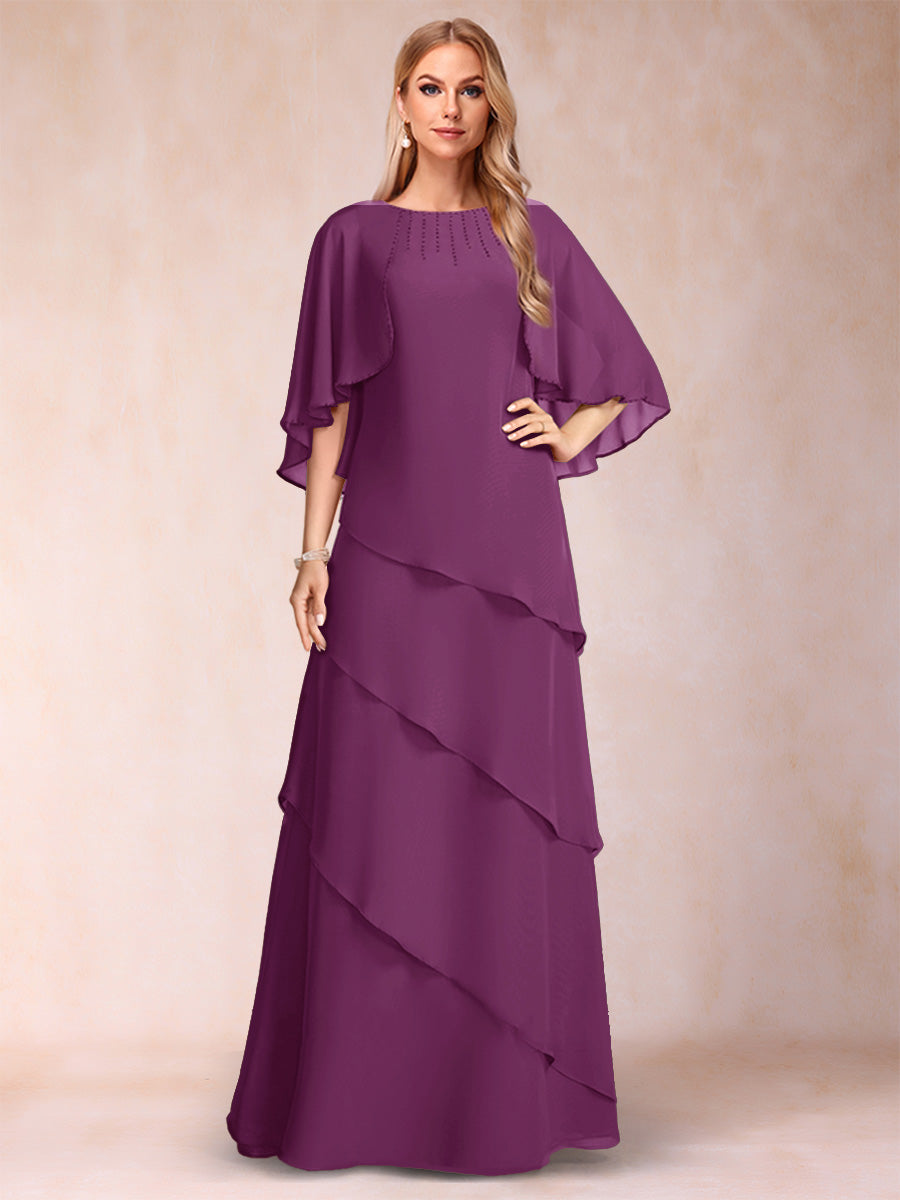 Dora June Orchid front view mother of the bride dress