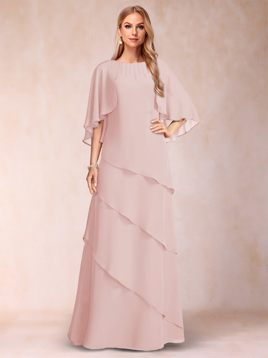 Dora June Pearl Pink back view mother of the bride dress
