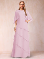 Dora June Rose Pink front view mother of the bride dress