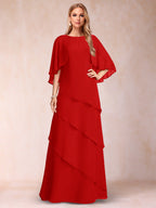 Dora June Red front view mother of the bride dress
