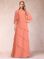 Dora June Coral back view mother of the bride dress
