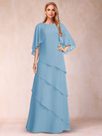 Dora June Sky Blue side view mother of the bride dress