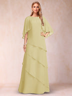 Dora June Yellow front view mother of the bride dress