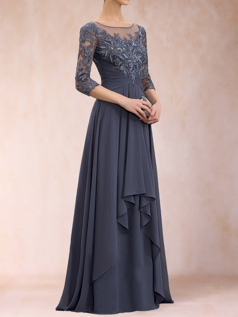 Estelle Vale Dusty Blue bodice detail mother of the bride dress