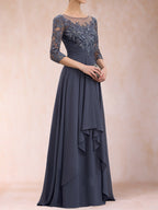 Estelle Vale Dusty Blue bodice detail mother of the bride dress