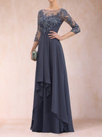 Eglantine dusty blue alternate view mother of the bride dress