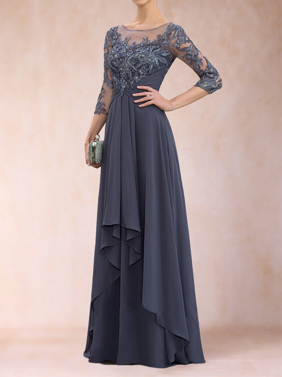 Estelle Vale Dusty Blue fabric detail mother of the bride dress