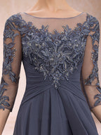 Eglantine dusty blue bodice detail mother of the bride dress