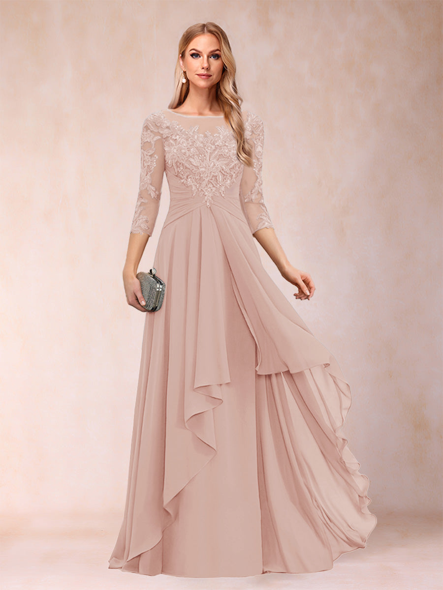 Estelle Vale Blush front view mother of the bride dress