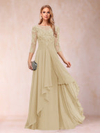 Estelle Vale Champagne front view mother of the bride dress