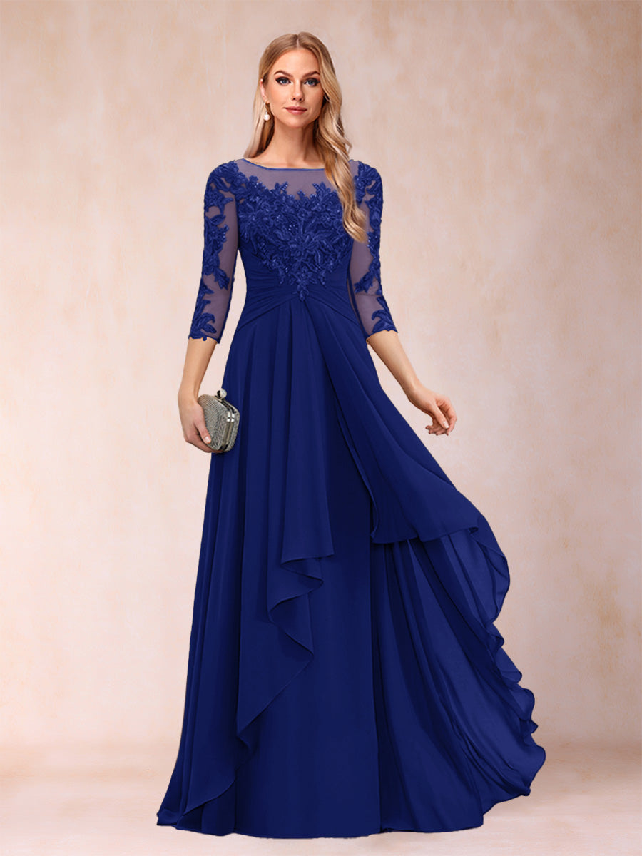 Eglantine royal blue front view mother of the bride dress