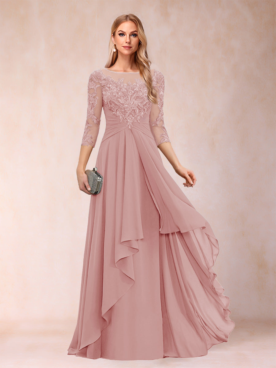 Estelle Vale Dusty Rose back view mother of the bride dress