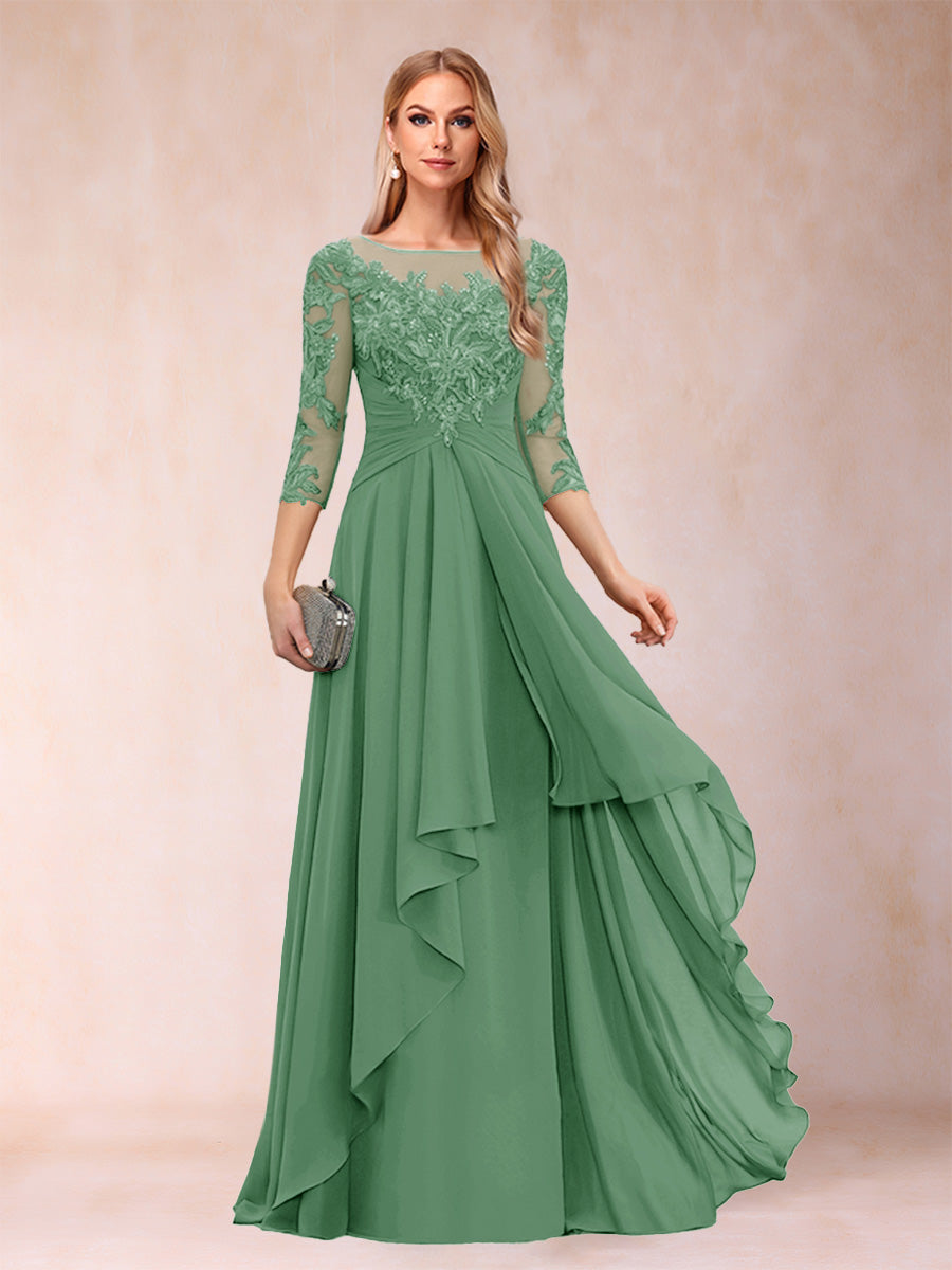 Estelle Vale Eucalyptus front view mother of the bride dress
