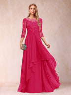 Estelle Vale Fuchsia back view mother of the bride dress