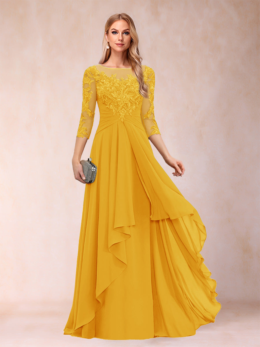 Eglantine gold front view mother of the bride dress