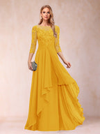 Eglantine gold front view mother of the bride dress
