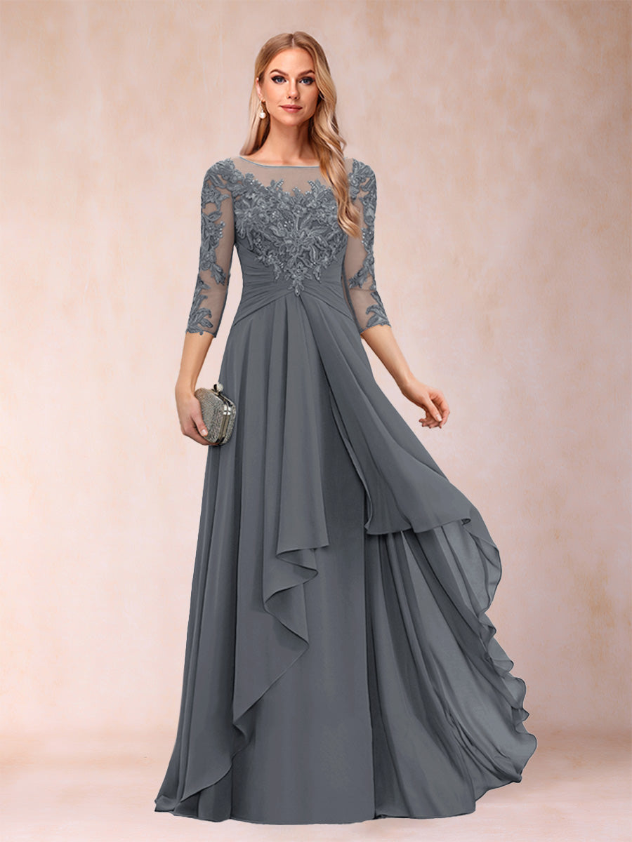 Estelle Vale Grey front view mother of the bride dress