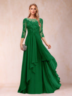 Estelle Vale Forest Green front view mother of the bride dress