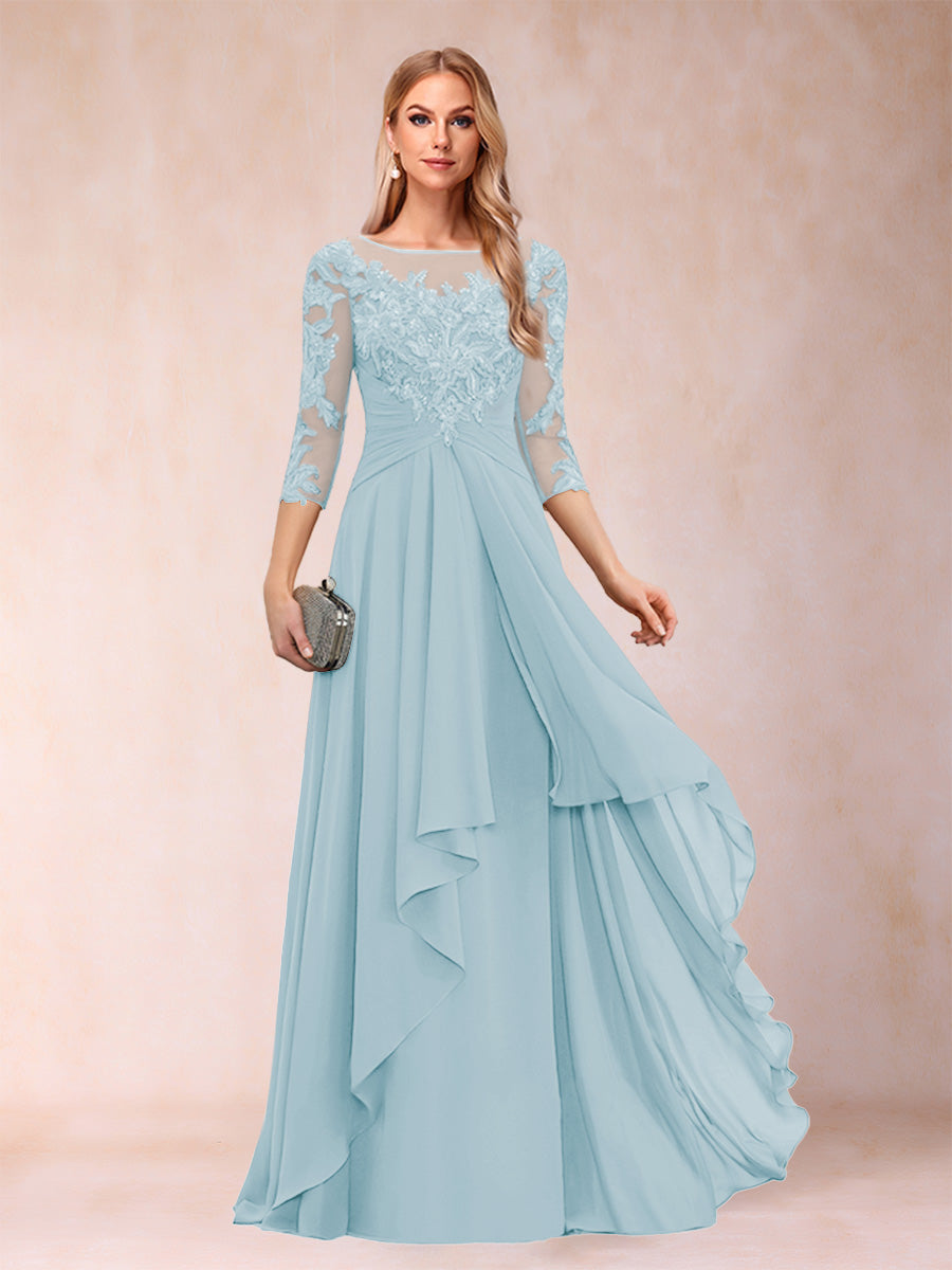 Eglantine sky blue front view mother of the bride dress