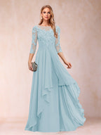 Eglantine sky blue front view mother of the bride dress