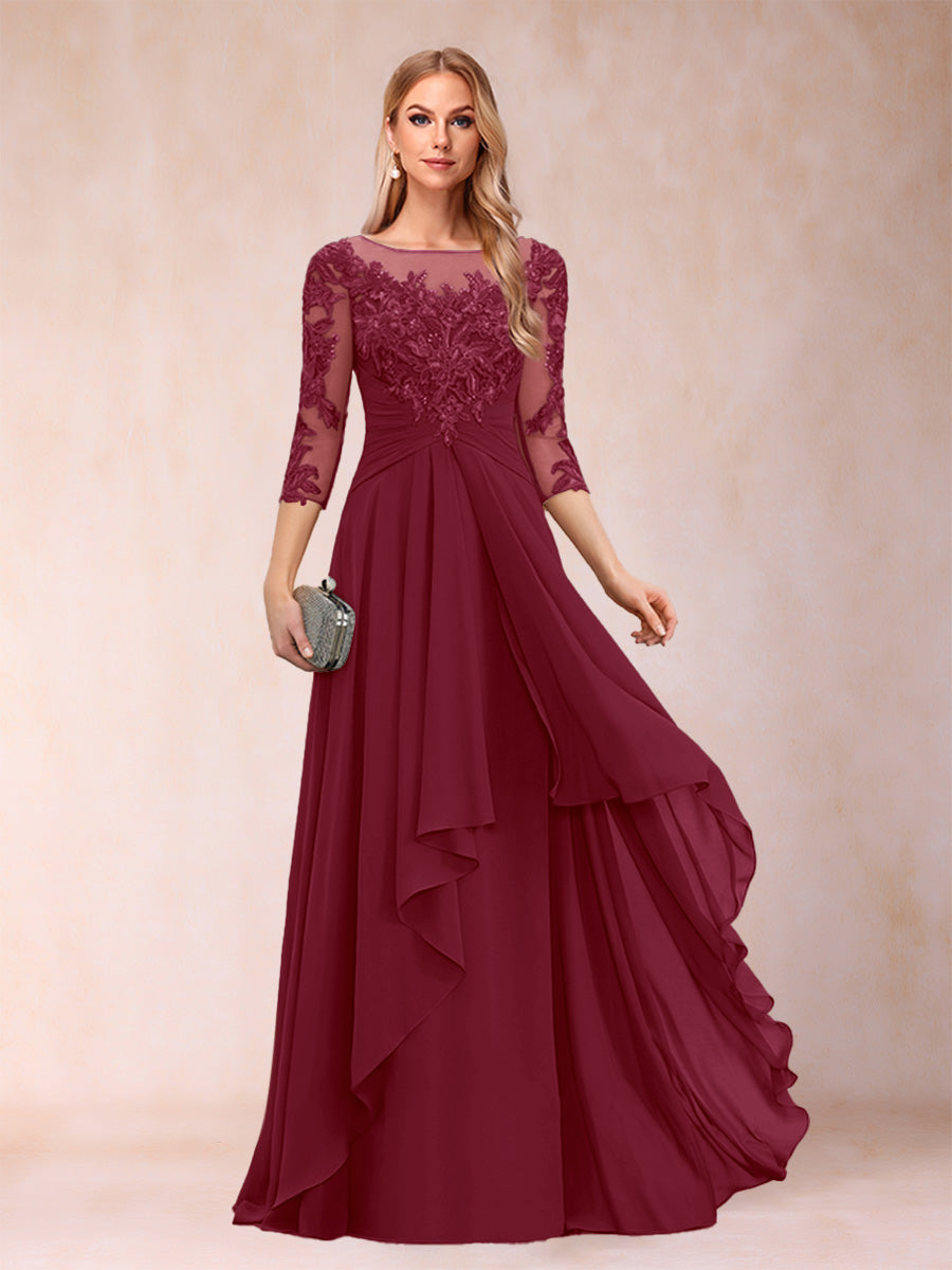 Estelle Vale Burgundy back view mother of the bride dress