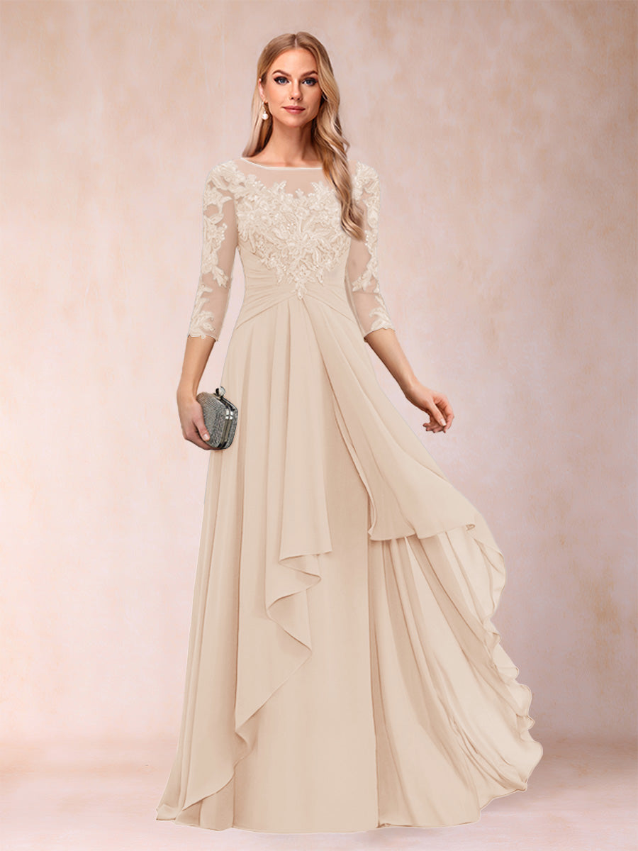 Eglantine champagne alternate front view 2 mother of the bride dress