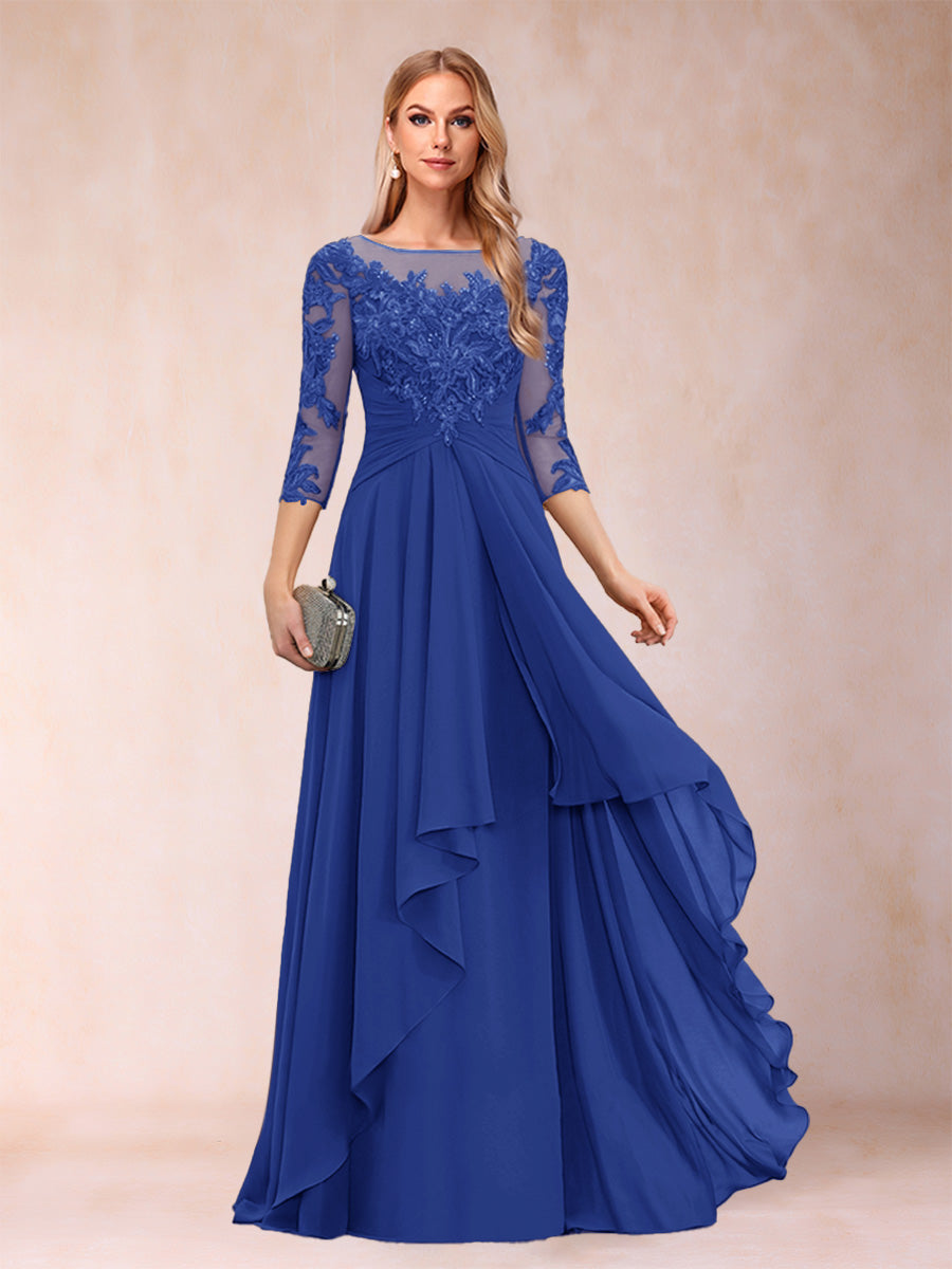 Estelle Vale Royal Blue back view mother of the bride dress