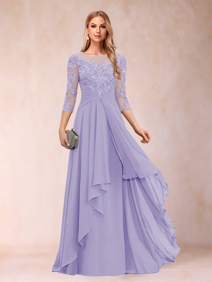 Eglantine lilac front view mother of the bride dress