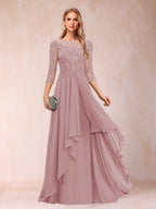 Eglantine mauve front view mother of the bride dress