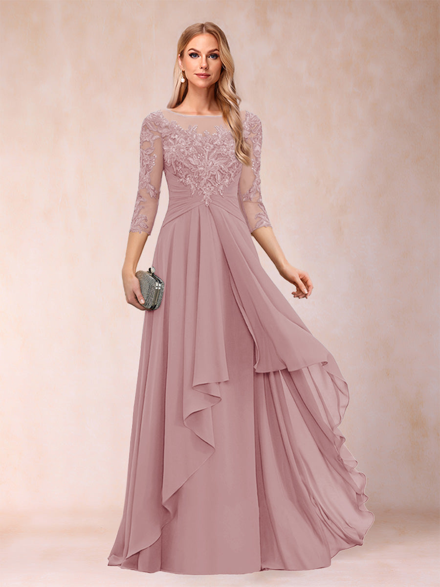 Estelle Vale Mauve front view mother of the bride dress
