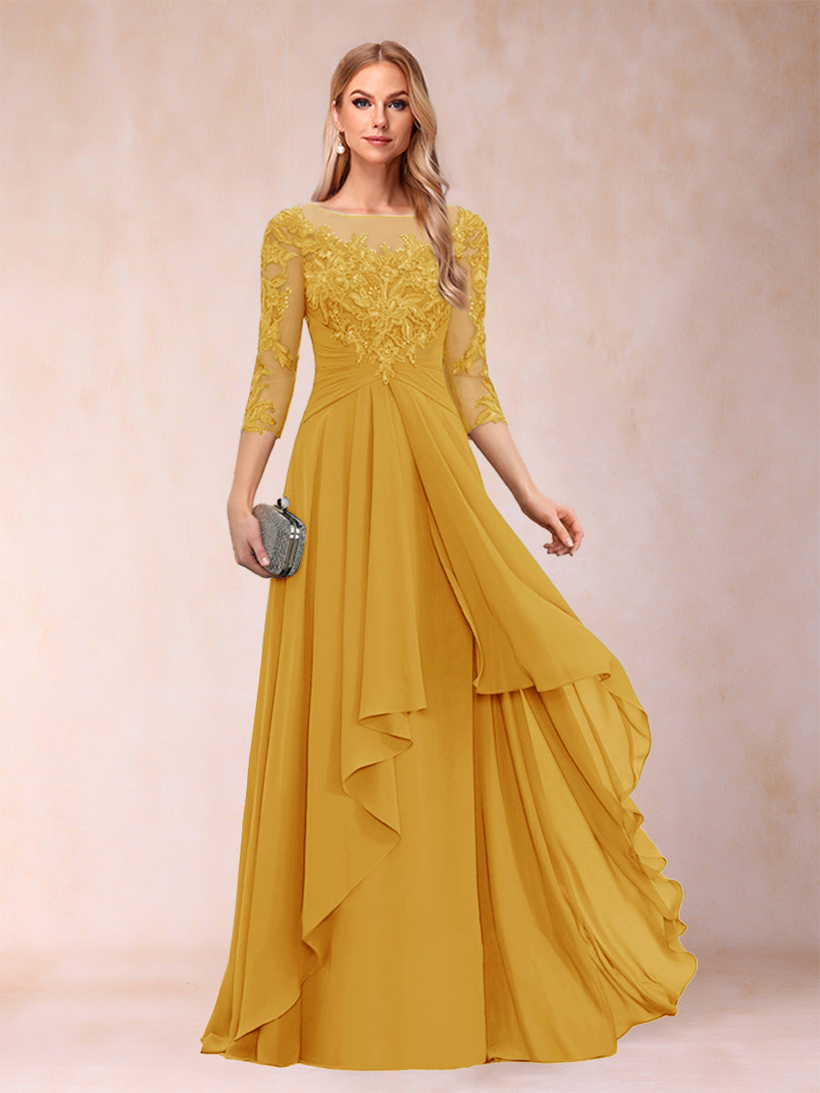 Estelle Vale Gold back view mother of the bride dress