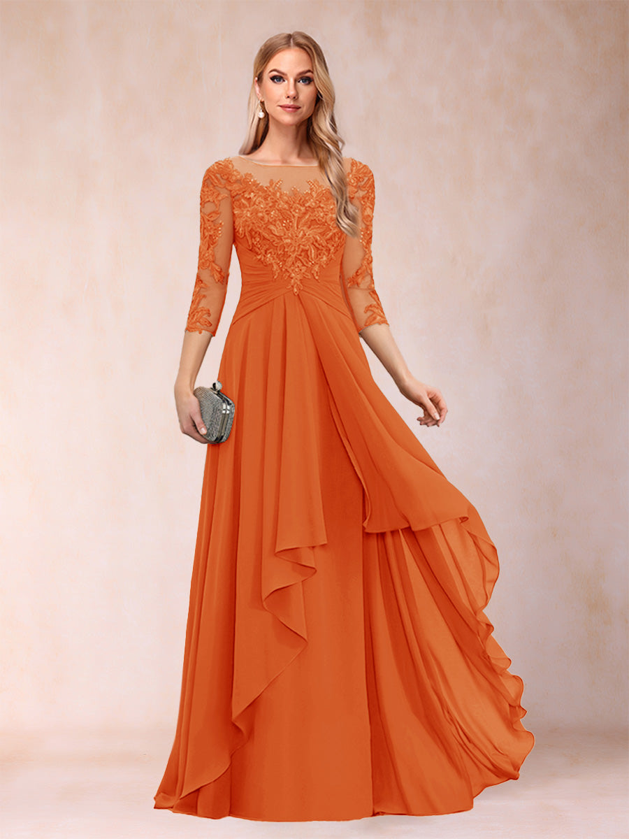 Eglantine orange front view mother of the bride dress
