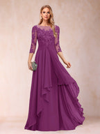 Eglantine orchid front view mother of the bride dress