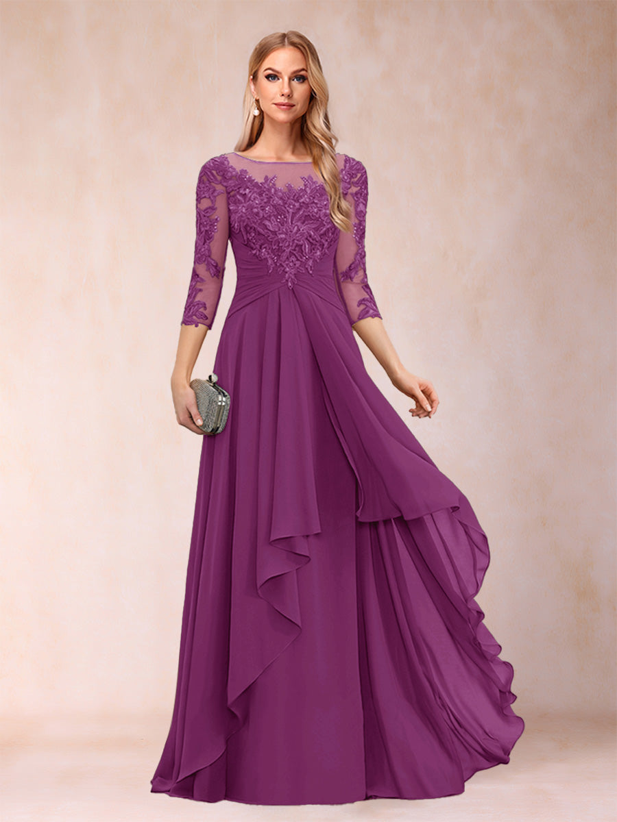 Eglantine orchid front view mother of the bride dress