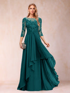 Eglantine peacock front view mother of the bride dress