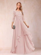 Eglantine pearl pink alternate front view 2 mother of the bride dress