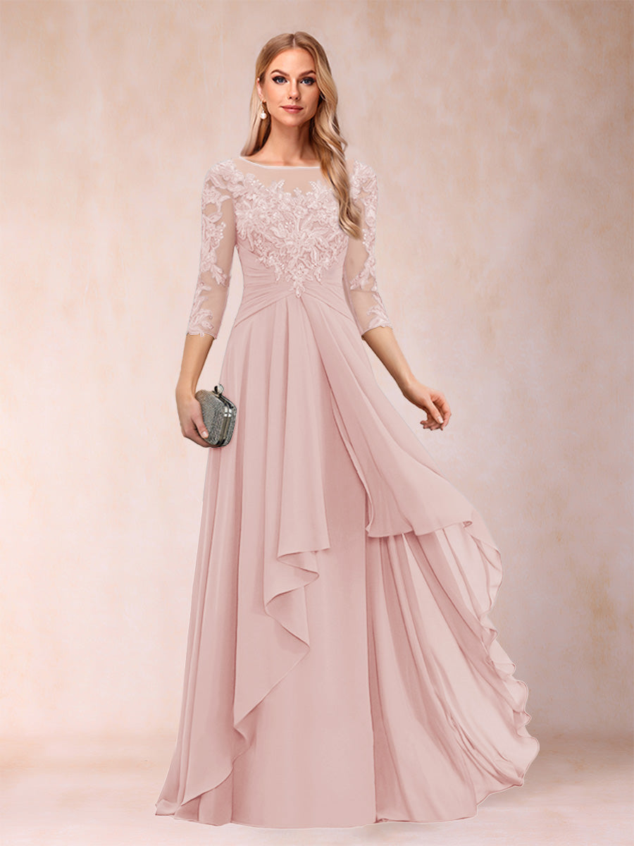 Estelle Vale Pearl Pink back view mother of the bride dress