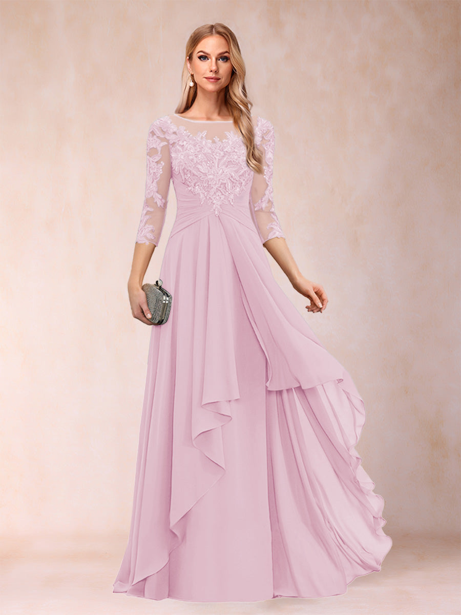 Estelle Vale Rose Pink front view mother of the bride dress
