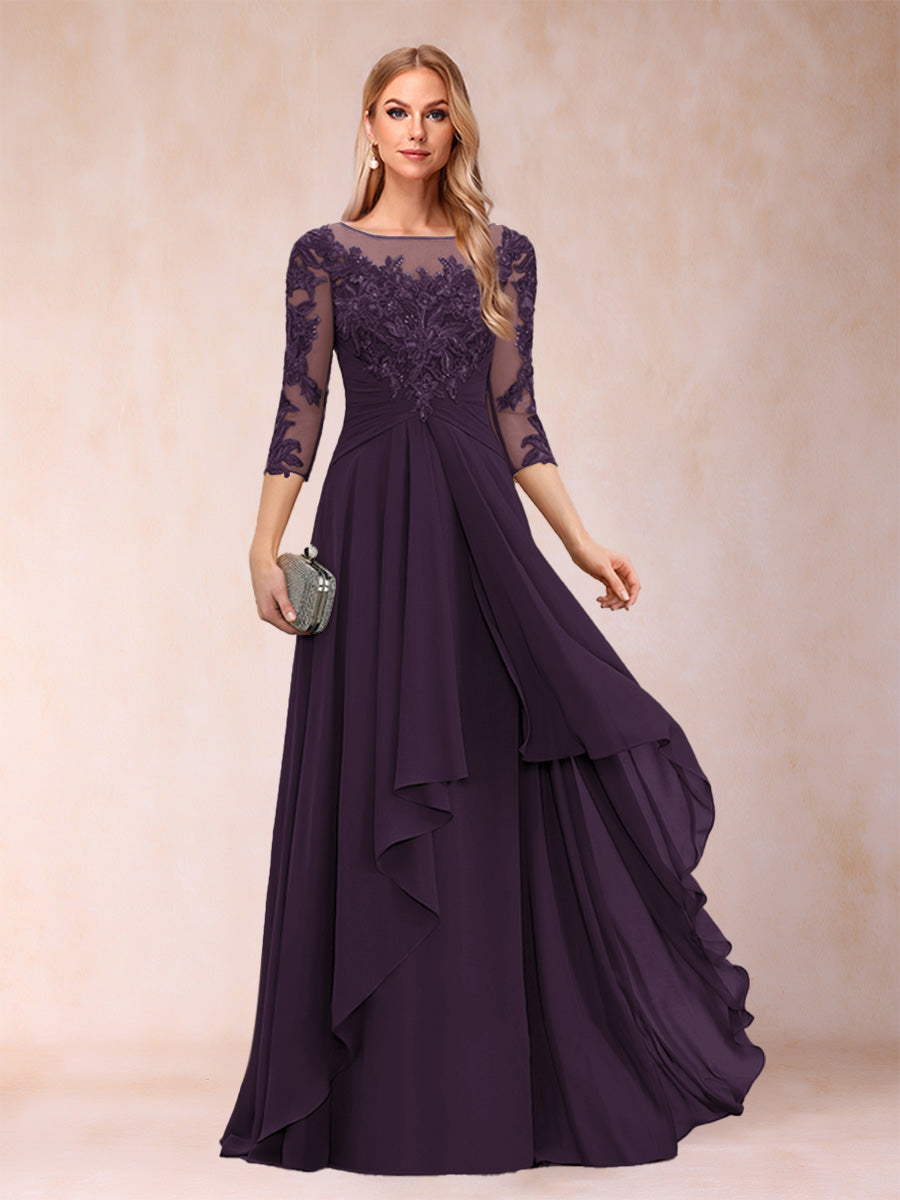 Estelle Vale Plum back view mother of the bride dress