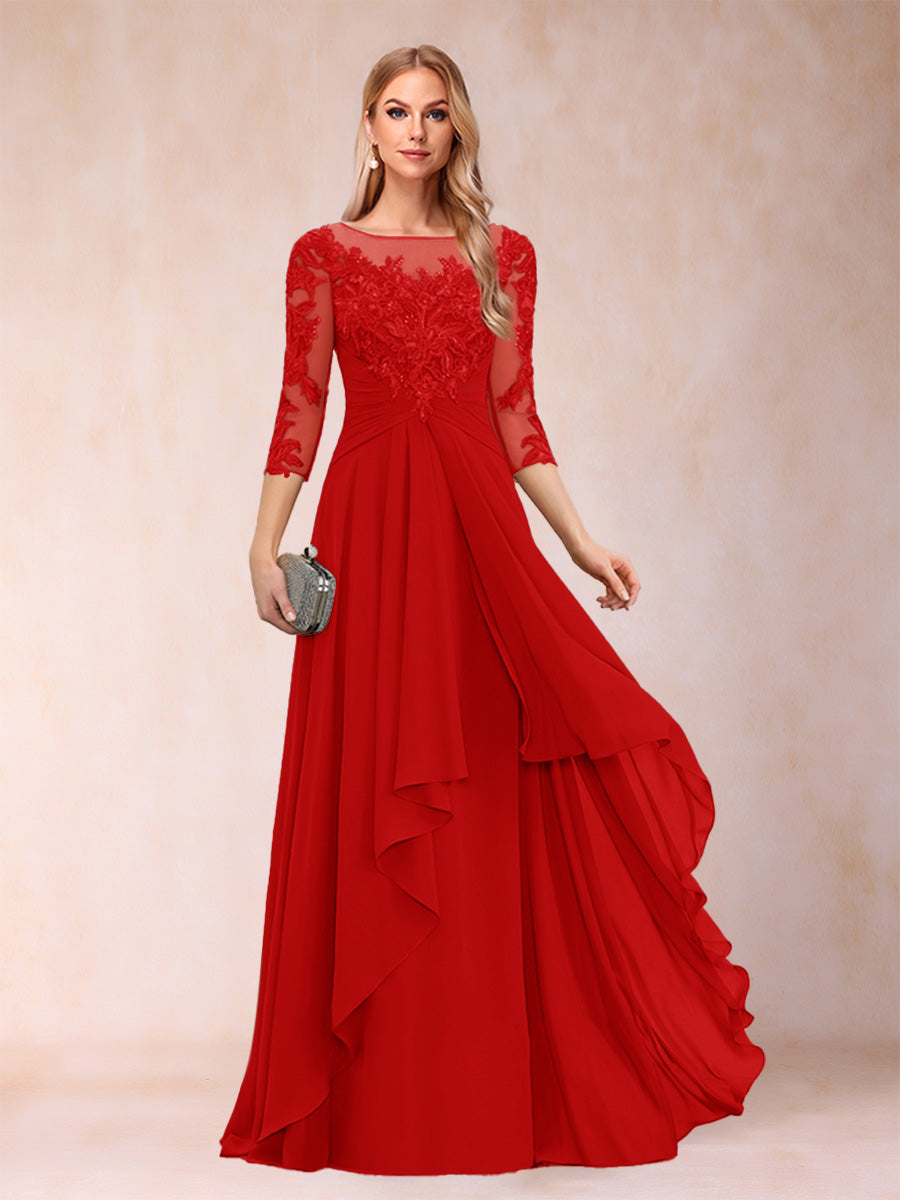 Eglantine red front view mother of the bride dress