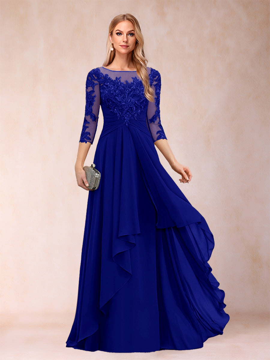 Estelle Vale Royal Blue side view mother of the bride dress