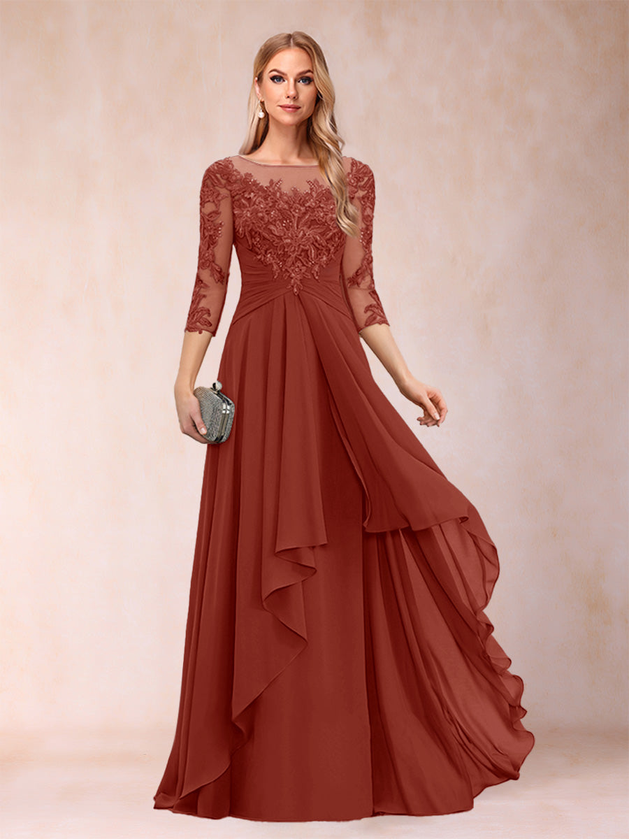 Eglantine rust front view mother of the bride dress