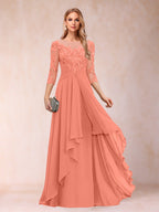 Estelle Vale Coral back view mother of the bride dress