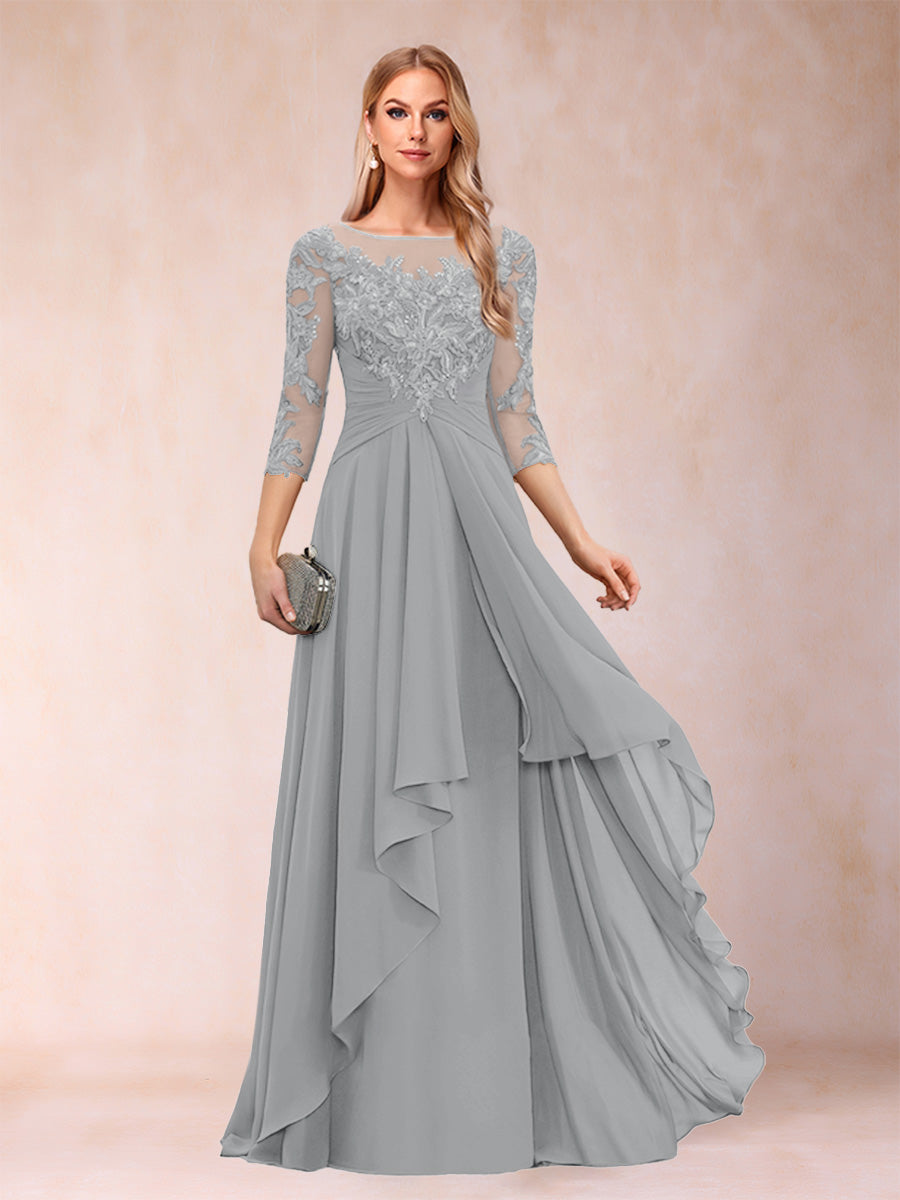 Estelle Vale Silver front view mother of the bride dress