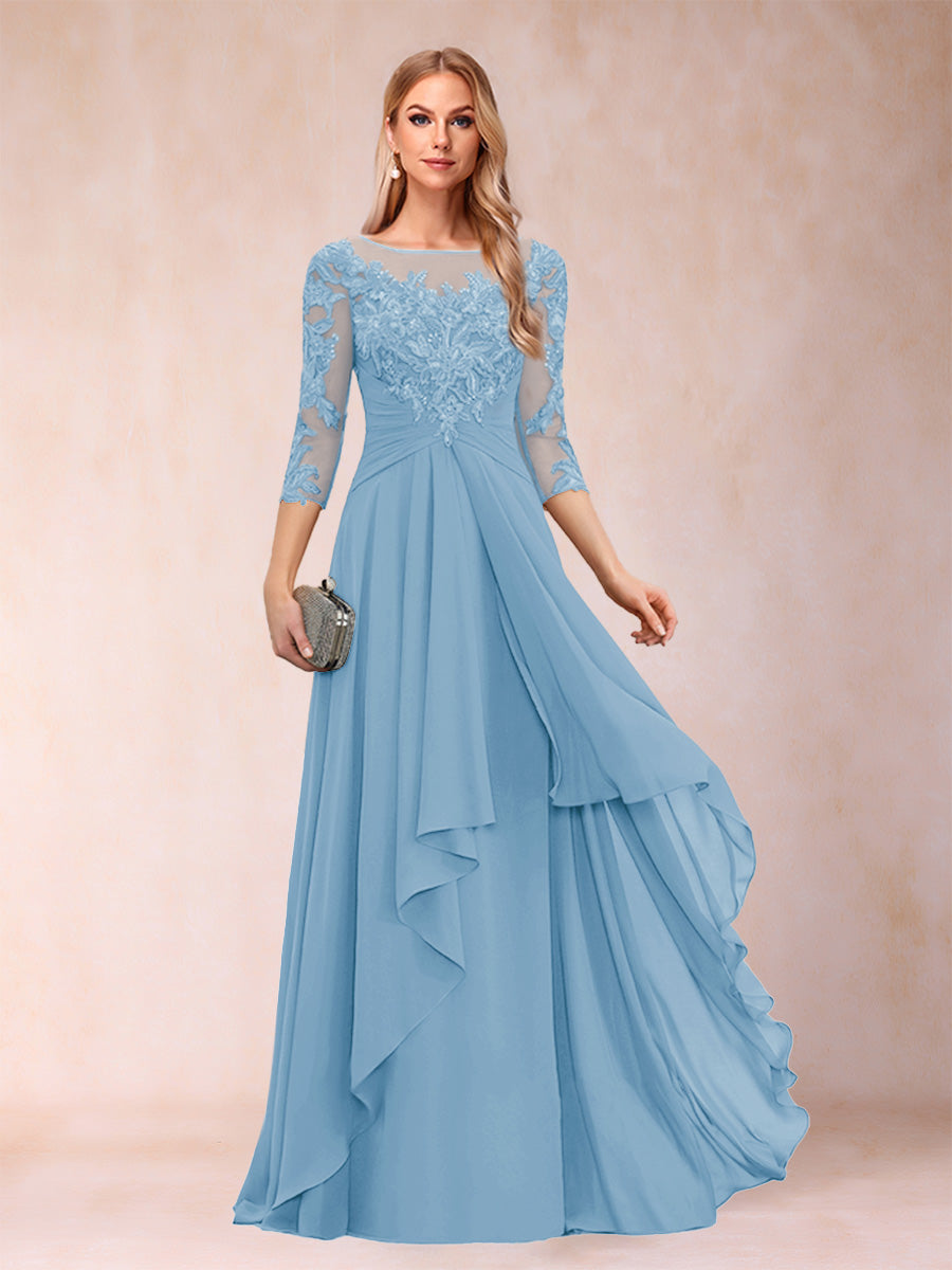 Estelle Vale Sky Blue side view mother of the bride dress
