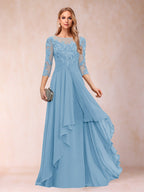 Estelle Vale Sky Blue side view mother of the bride dress