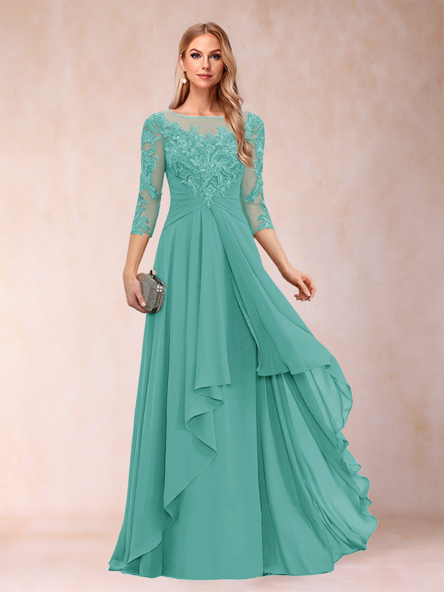 Eglantine pool blue alternate front view 3 mother of the bride dress