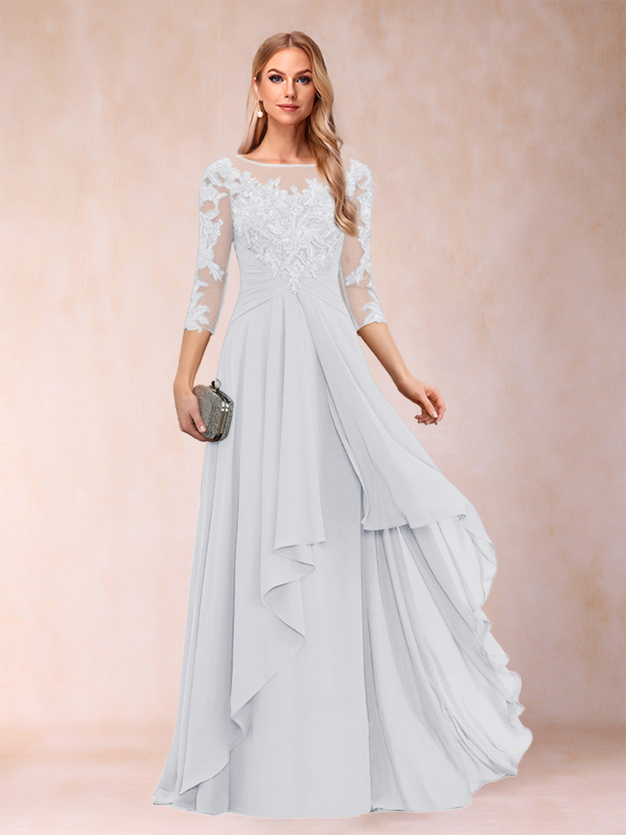 Eglantine white front view mother of the bride dress