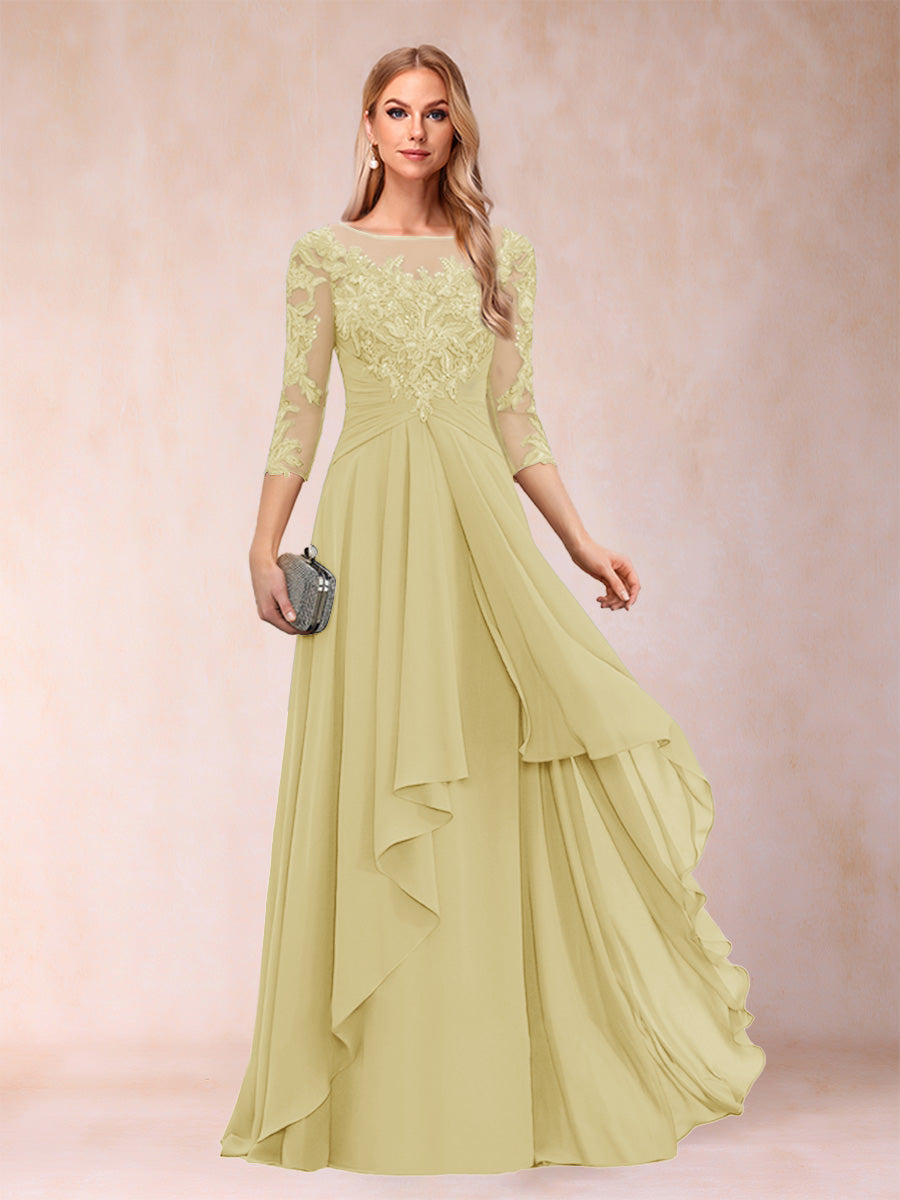 Estelle Vale Yellow front view mother of the bride dress